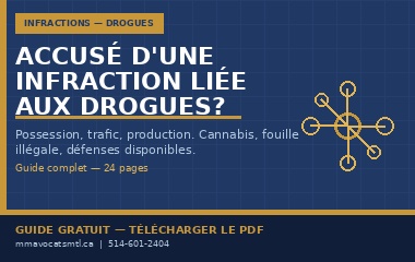 Accusé d'une infraction liée aux drogues? — Guide de la défense
